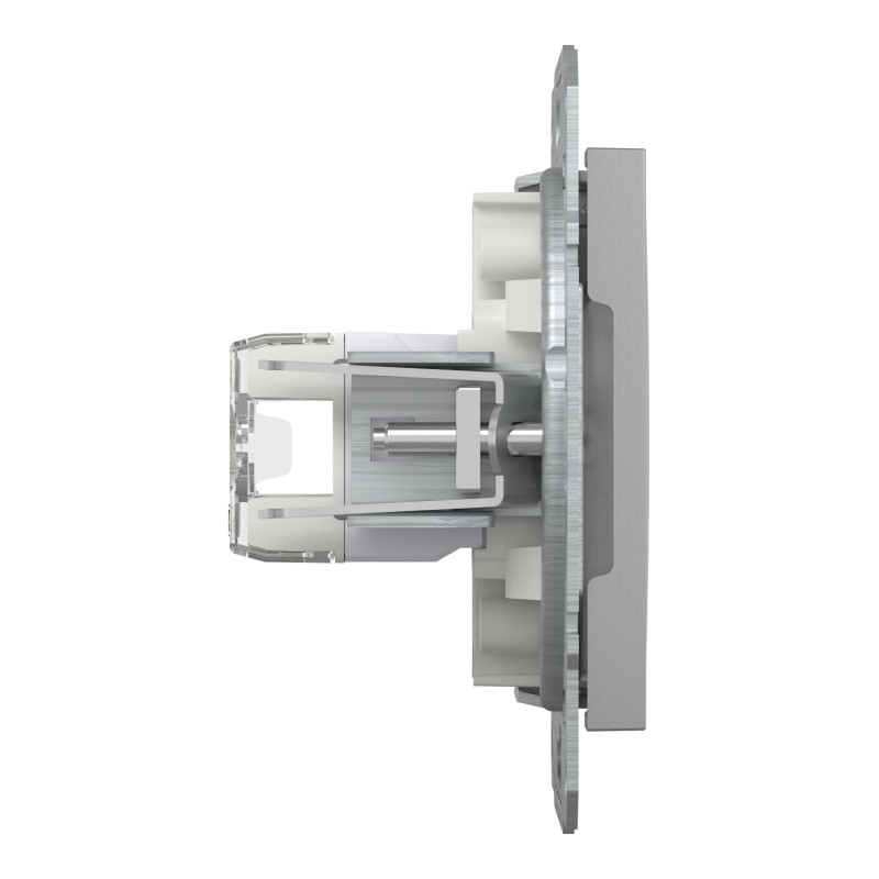 Розетка компьютерная RJ45 UTP кат.5Е Asfora алюминий ABS [EPH4400161] Шнейдер Электрик