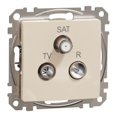 Розетка R/TV/SAT конечная 4дБ бежевый 73х73х41mm ABS-UV [SDD112481] Sedna Design & Elements Schneider Electric