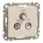 Розетка R/TV/SAT конечная 4дБ бежевый 73х73х41mm ABS-UV [SDD112481] Sedna Design & Elements Schneider Electric