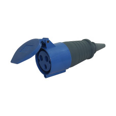Силовая розетка 2P+PE 32А 230В переносная IP44 синяя [HPC-S223-032-3-IP44-U] UEC