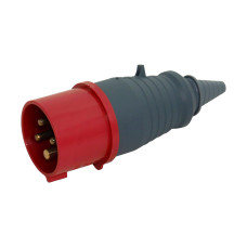 Силовая вилка 3P+PE 16А 400В переносная IP44 красная [HPC-P014-016-4-IP44-U] UEC
