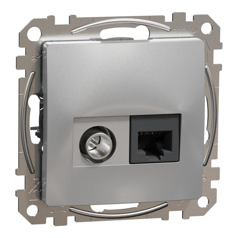 Розетка RJ45 кат.6 UTP -TV алюминий [SDD113469T] ABS-UV Sedna Design&Element Шнейдер Электрик