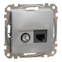 Розетка RJ45 кат.6 UTP -TV алюминий [SDD113469T] ABS-UV Sedna Design&Element Шнейдер Электрик