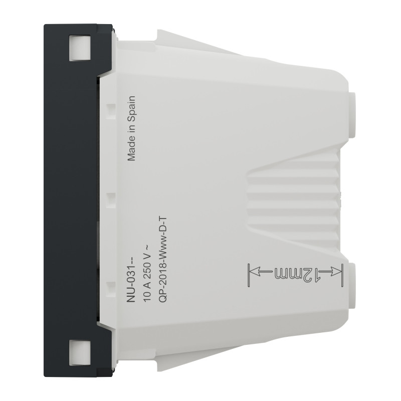 Розетка со шторками 16А Черный 45х22.5х39.3mm PC [NU303154] Unica New Schneider Electric