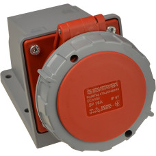 Силовая розетка 3P+N+PE 16А 415В стационарная IP67 полиамид красная [A0080010154] UСombi АСКО
