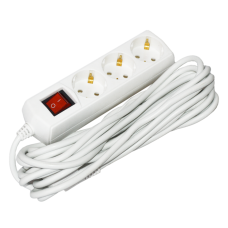 Удлинитель с выключателем 7м 3 гнезда 2Р+PЕ IP20 [WYP10-10-03-07-GS-G-U] ECO UEC