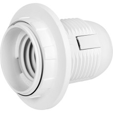 Патрон E27 с гайкой 54х57х39mm пластик белый [s9100016] e.lamp socket with nut.E27.pl.white E.NEXT