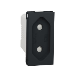 Розетка со шторками 16А Черный 45х22.5х39.3mm PC [NU303154] Unica New Schneider Electric