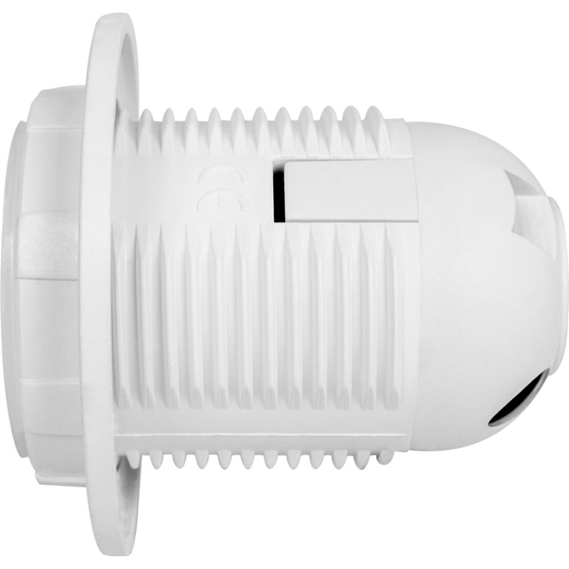 Патрон E27 з гайкою 54х57х39mm пластик білий [s9100016] e.lamp socket with nut.E27.pl.white E.NEXT
