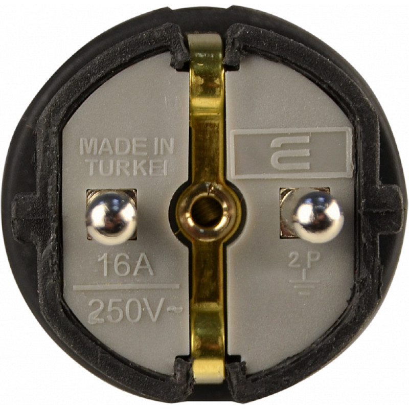 Вилка стандартная 16А 2Р+PE IP44 каучуковая [A0250010001] АСКО