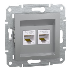Розетка компьютерная RJ45 UTP кат.5Е Asfora алюминий ABS [EPH4400161] Шнейдер Электрик