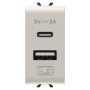 Розетка USB двойная 3A 5В тип A+C 1 модуль Chorusmart бежевая технополимер [GW13449] Gewiss