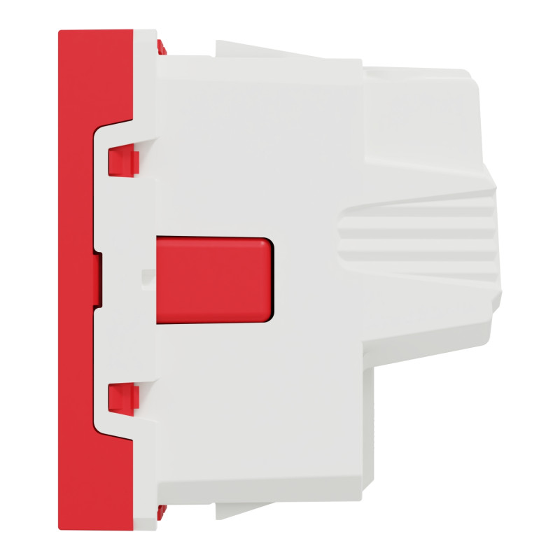 Розетка с з/к и шторками 16А Красный 45х45х40mm PC [NU303703] Unica New Schneider Electric