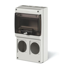 Корпус на 8 модулей 2 поста основа 70х87мм IP66 184x340x106мм серый [DIS6722300] Quadro ДКС