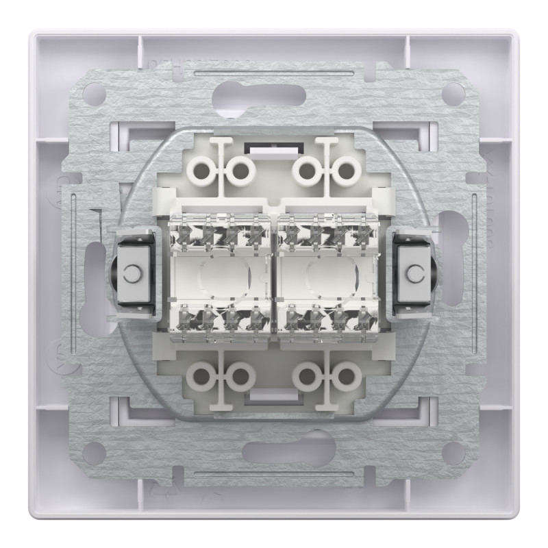 Розетка комп'ютерна з рамкою RJ45 UTP кат.6 Asfora біла ABS [EPH4800121] Електрик шнейдер
