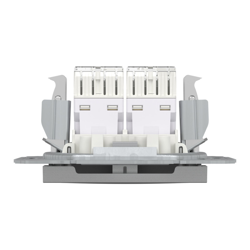 Розетка компьютерная RJ45 UTP кат.5Е Asfora алюминий ABS [EPH4400161] Шнейдер Электрик