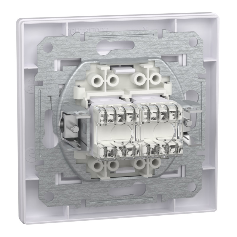 Розетка комп'ютерна з рамкою RJ45 UTP кат.6 Asfora біла ABS [EPH4800121] Електрик шнейдер