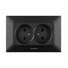 Розетка двойная без заземления Arkedia Slim черная ABS [WNTC02042BL-UA1] Panasonic