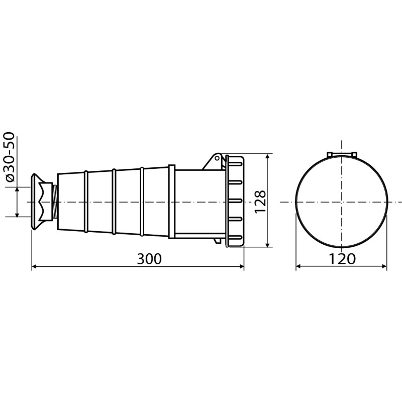 Силовая розетка 3P+PE 125А 400В переносная IP67 красная [A0080020010] ГП (244) АСКО