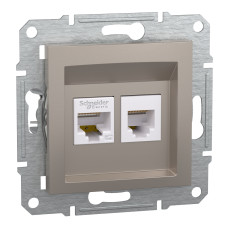 Розетка компьютерная RJ45 кат.5Е Asfora бронза ABS [EPH4900169] Шнейдер Электрик