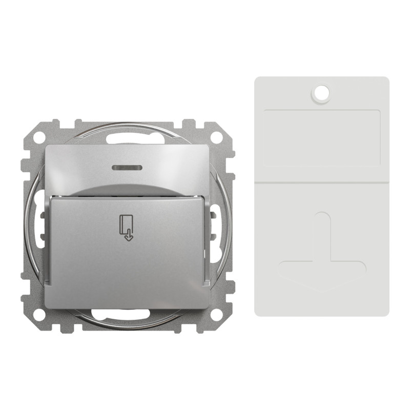 Картковий вимикач 10А Алюміній 73х73х45mm ABS-UV [SDD113121] Sedna Design & Elements Schneider Electric