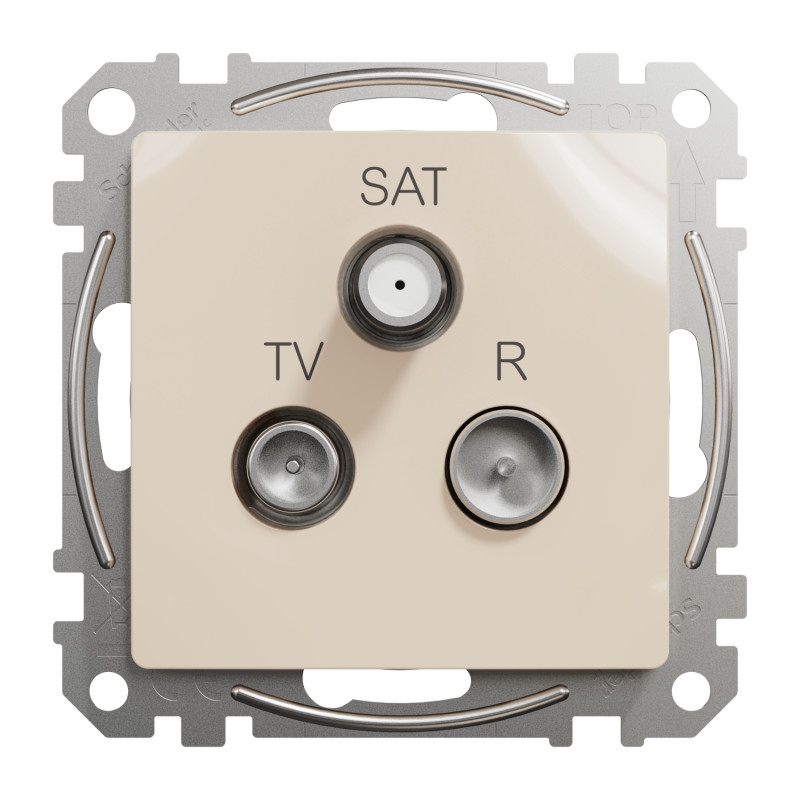 Розетка R/TV/SAT конечная 4дБ бежевый 73х73х41mm ABS-UV [SDD112481] Sedna Design & Elements Schneider Electric