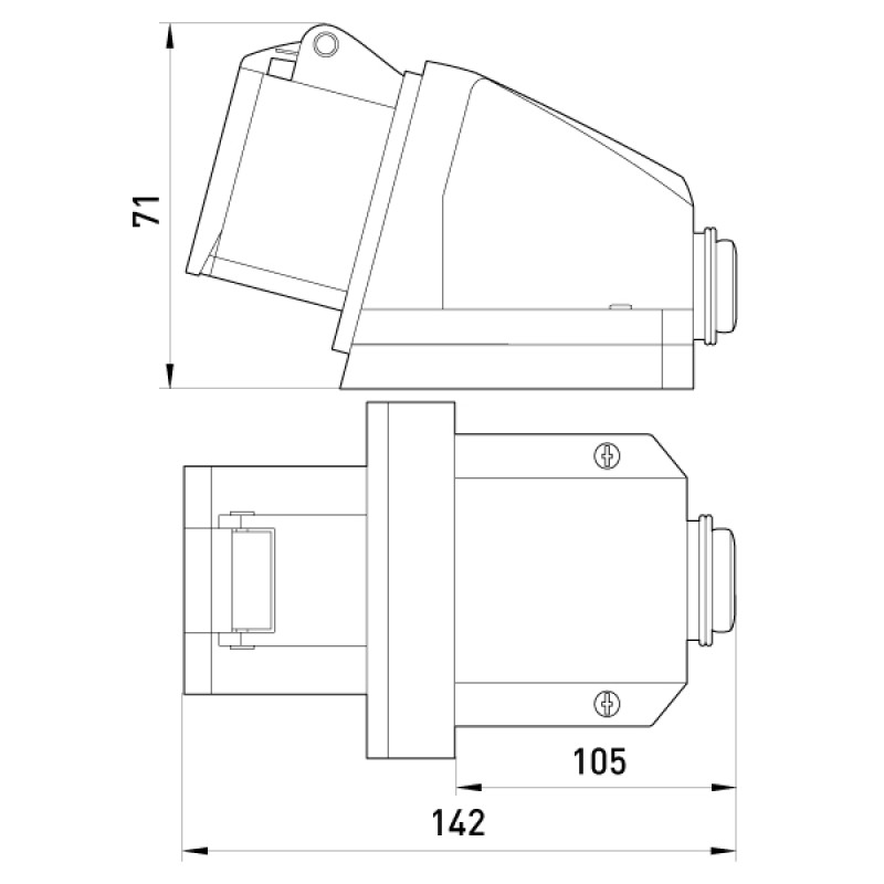 Силовая розетка 3P+N+PE 32А 380В стационарная IP44 красная [p012008] E.NEXT e.socket.pro.5.32