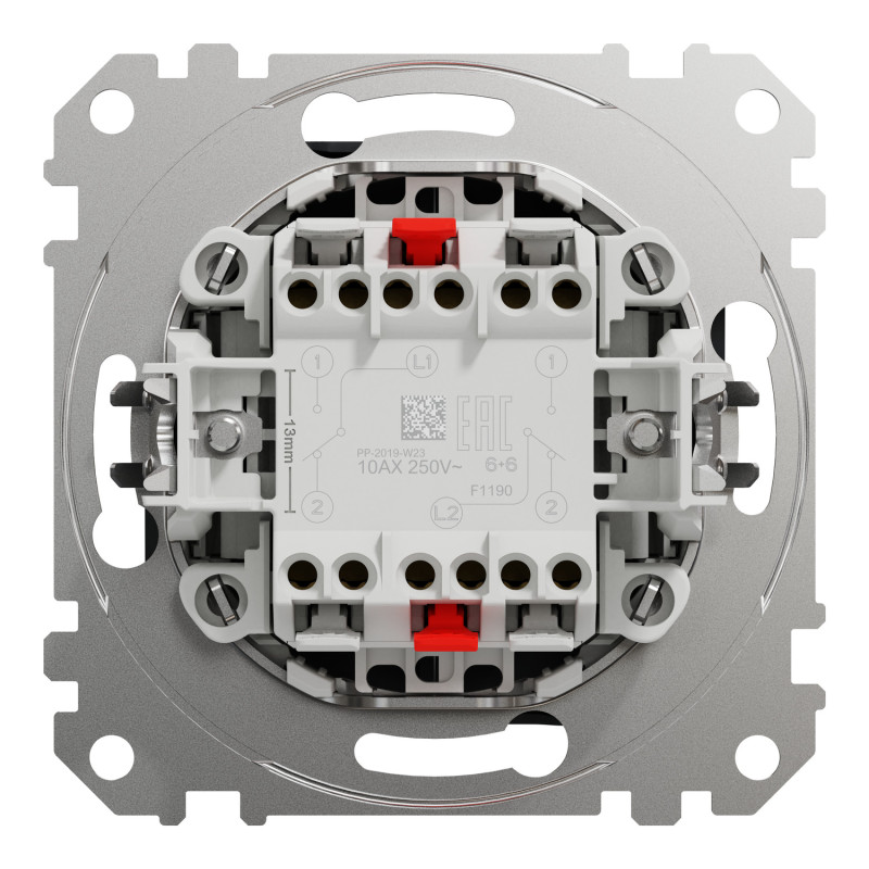 Двухклавишный переключатель черный [SDD114108] ABS-UV Sedna Design&Element Шнейдер Электрик