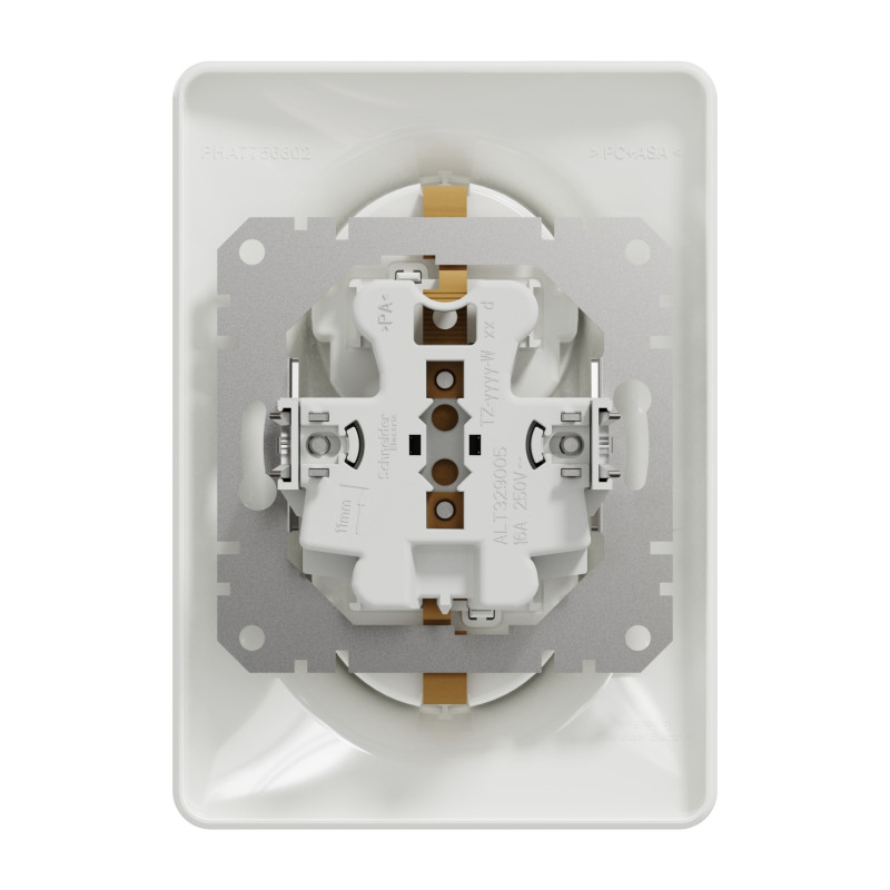 Двойная розетка 2P+E с заземлением белая [SDD311221] ABS-UV Sedna Design&Element Шнейдер Электрик