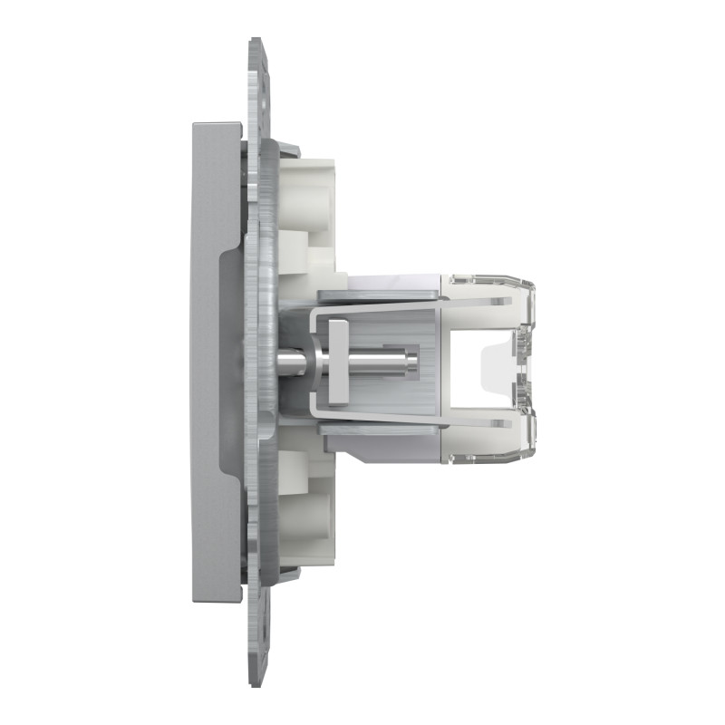 Розетка компьютерная RJ45 UTP кат.5Е Asfora алюминий ABS [EPH4400161] Шнейдер Электрик