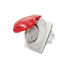 Силовая розетка 3P+E 32А 400В встраиваемая IP44 красная [GW62220H] IEC 309 HP GEWISS