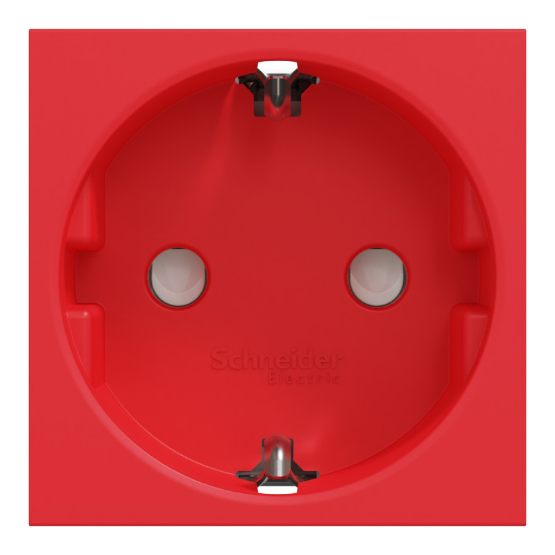 Розетка с з/к и шторками 16А Красный 45х45х40mm PC [NU303703] Unica New Schneider Electric
