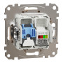 Розетка RJ45+RJ11 6UTP бежевый 73х73х37mm ABS-UV [SDD112468] Sedna Design & Elements Schneider Electric