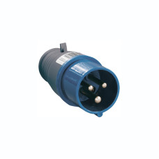 Силова вилка 2P+PE 16А 220В переносна IP44 синя [PSR01-016-3-U] ЗСІ-013 UEC