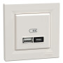 USB розетка тип А+С 21W 3A кремовый ABS [EPH2700523] Шнейдер Электрик