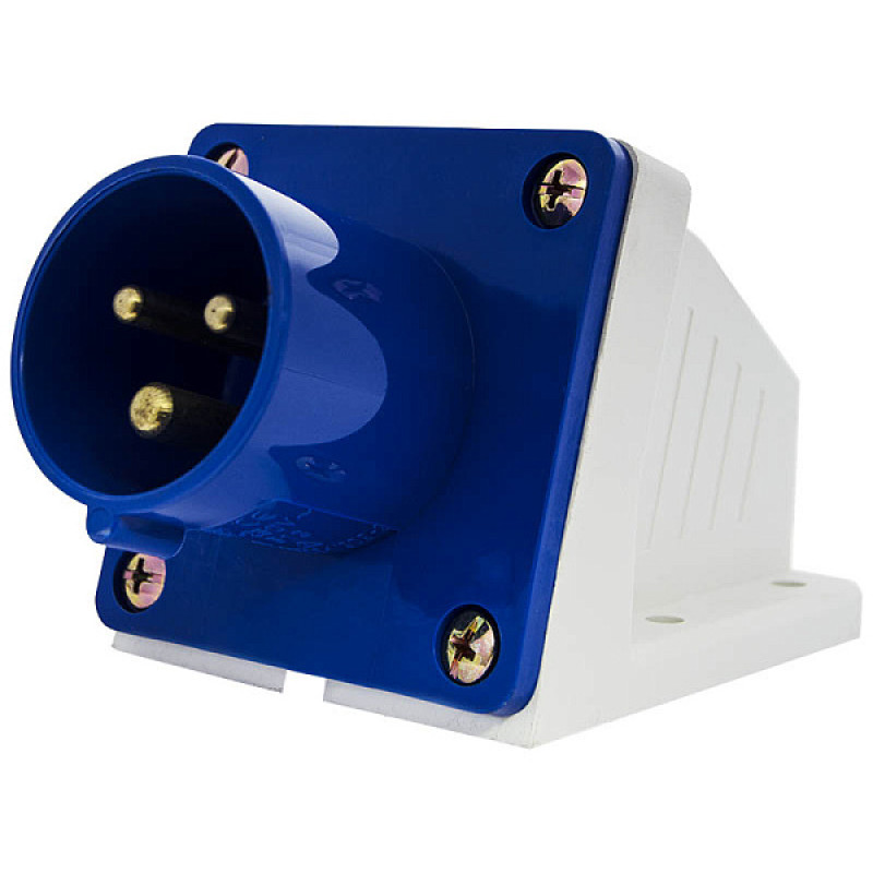 Силовая вилка 2P+PE 16А 230В стационарная IP44 синяя [A0080060001] ВС (513) АСКО