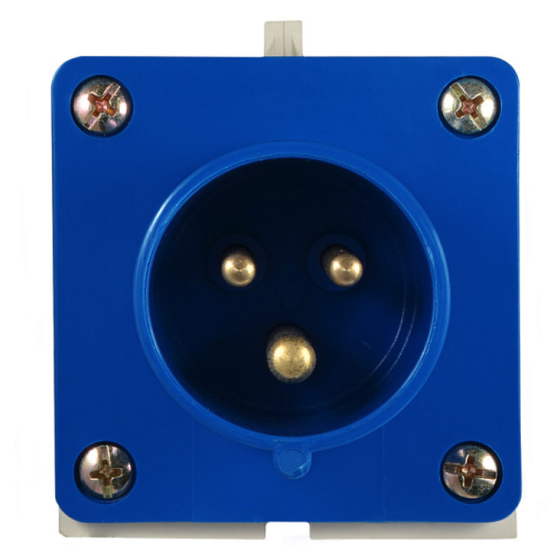 Силовая вилка 2P+PE 16А 230В стационарная IP44 синяя [A0080060001] ВС (513) АСКО