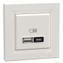 USB розетка тип А+С 21W 3A кремовый ABS [EPH2700523] Шнейдер Электрик