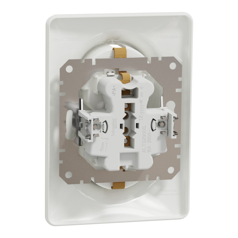 Двойная розетка 2P+E с заземлением белая [SDD311221] ABS-UV Sedna Design&Element Шнейдер Электрик