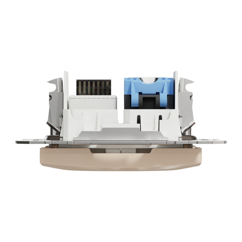 Розетка RJ45+RJ11 6UTP бежевый 73х73х37mm ABS-UV [SDD112468] Sedna Design & Elements Schneider Electric