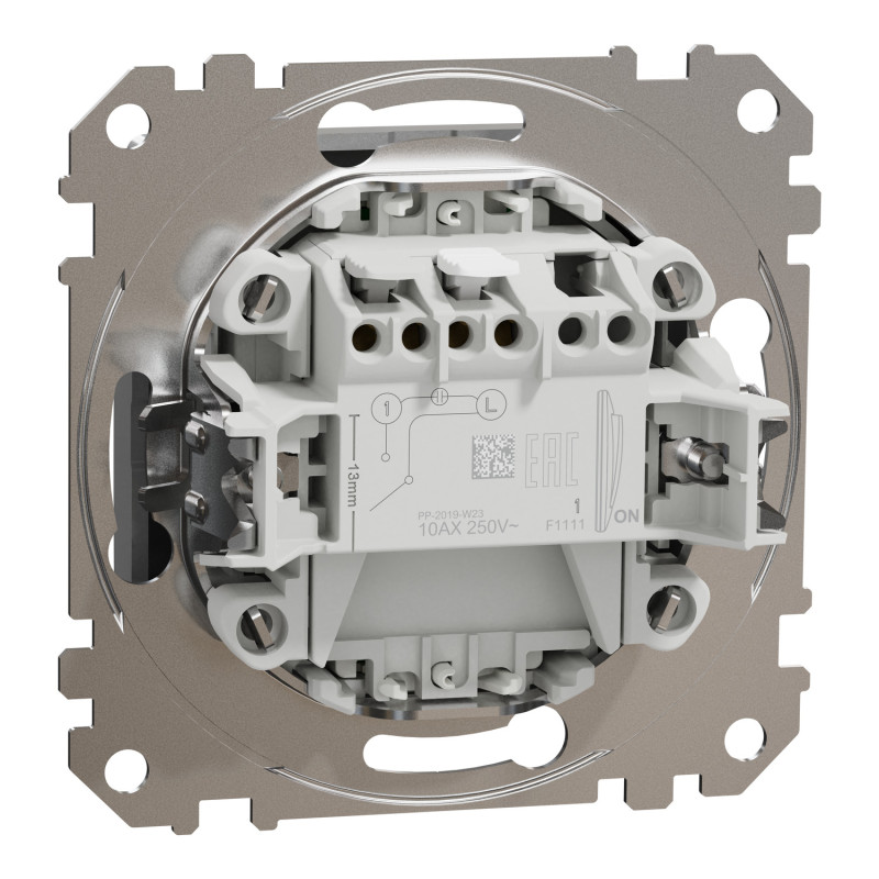 Картковий вимикач 10А Алюміній 73х73х45mm ABS-UV [SDD113121] Sedna Design & Elements Schneider Electric