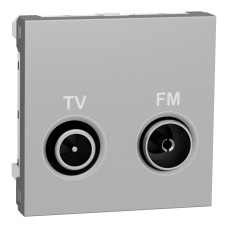 Розетка TV R Алюминий 45х45х28mm ABS-UV [NU345130] Unica New Schneider Electric