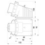 Силова вилка 3P+N+PE 32А 400В стаціонарна IP67 синя [3646-230] E.NEXT