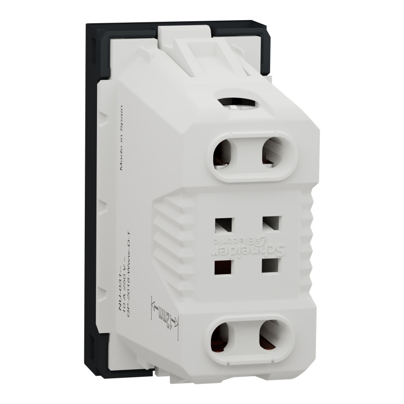 Розетка со шторками 16А Черный 45х22.5х39.3mm PC [NU303154] Unica New Schneider Electric