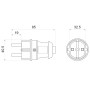 Вилка стандартная 16А 2Р+PE IP44 каучуковая [A0250010001] АСКО