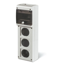 Корпус 6 модулей 3 поста основа 70х87мм IP66 136x440x105мм серый [DIS6323500] Quadro ДКС