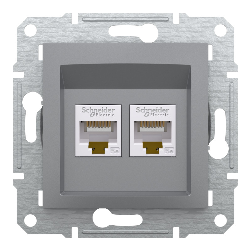 Розетка комп'ютерна RJ45 UTP кат.5Е Asfora сталь ABS [EPH4400162] Шнейдер Електрік