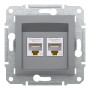 Розетка комп'ютерна RJ45 UTP кат.5Е Asfora сталь ABS [EPH4400162] Шнейдер Електрік