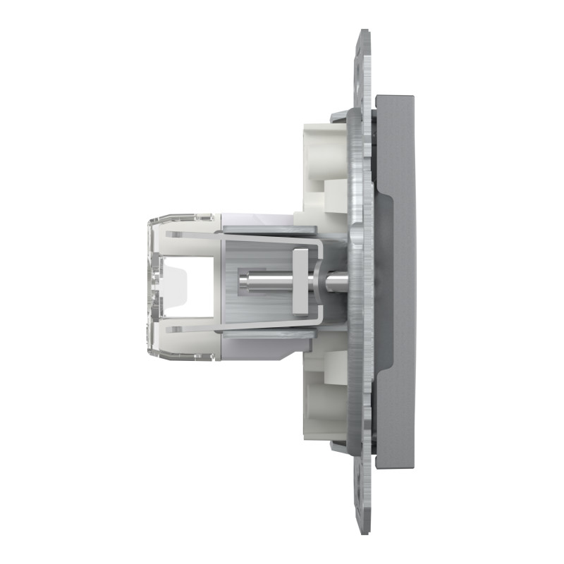 Розетка комп'ютерна RJ45 UTP кат.5Е Asfora сталь ABS [EPH4400162] Шнейдер Електрік