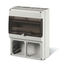 Корпус на 16 модулей 2 поста основа 136х125мм IP66 328x400x140мм серый [DIS6724216] Quadro ДКС